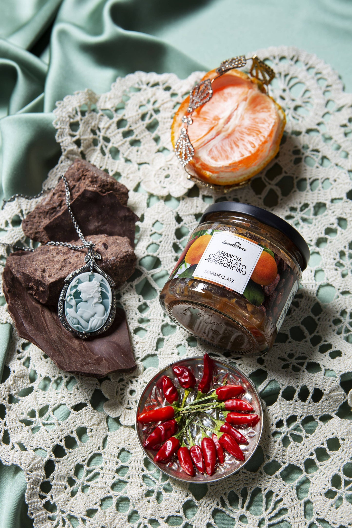 Mermelada de naranja, chocolate y guindilla