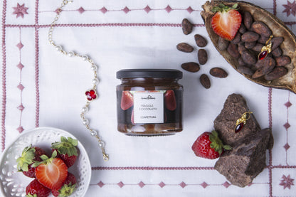 Mermelada de fresa y chocolate
