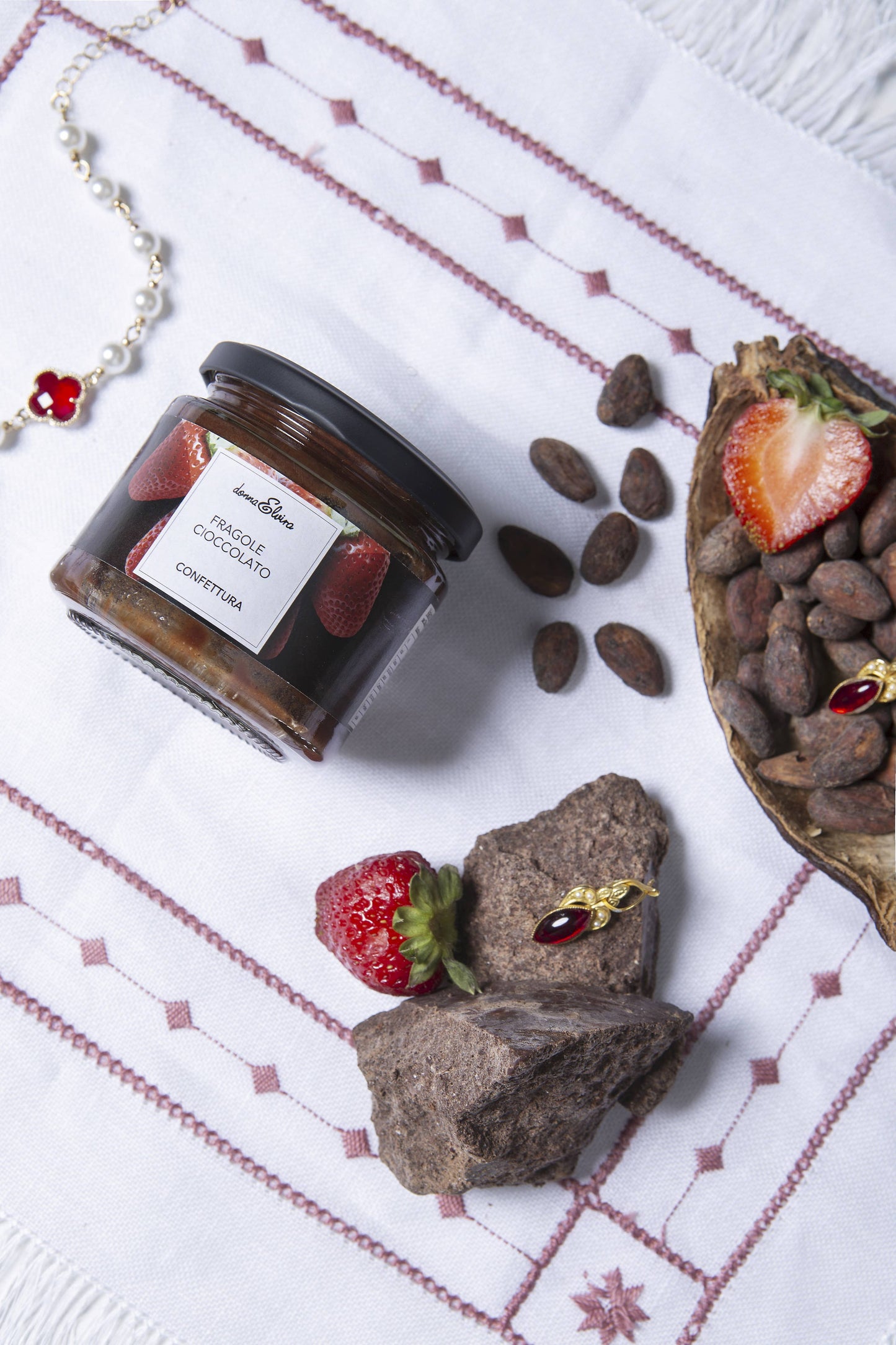 Mermelada de fresa y chocolate